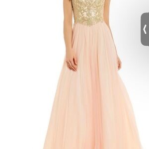 Elegant Gold and Pink Gown